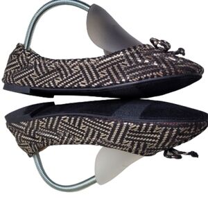 Cato Black and Metallic Gold Ballet Flats Size Women's 8 NEW